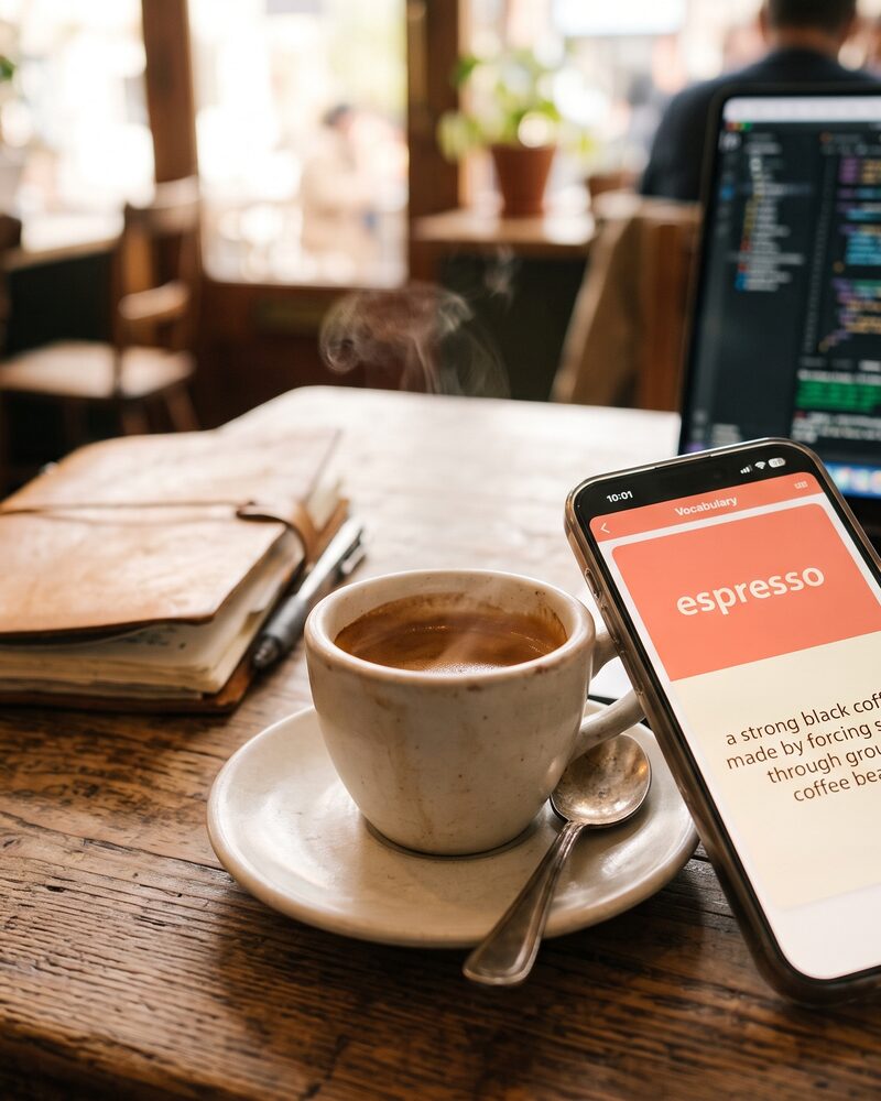 Wordie used in coffee shop setting